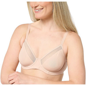 All Worthy Unlined Underwire with Mesh Neckline Bra Rose Dust -
